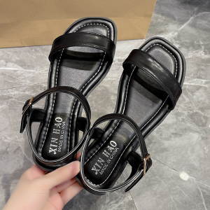 Plus Size Women's Shoes 2024 New Summer Straight Button